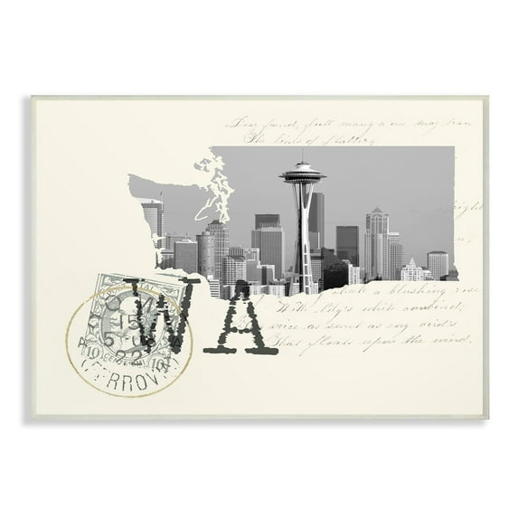 Washington Black and White Photograph on Cream Paper Postcard Wall Plaque Art