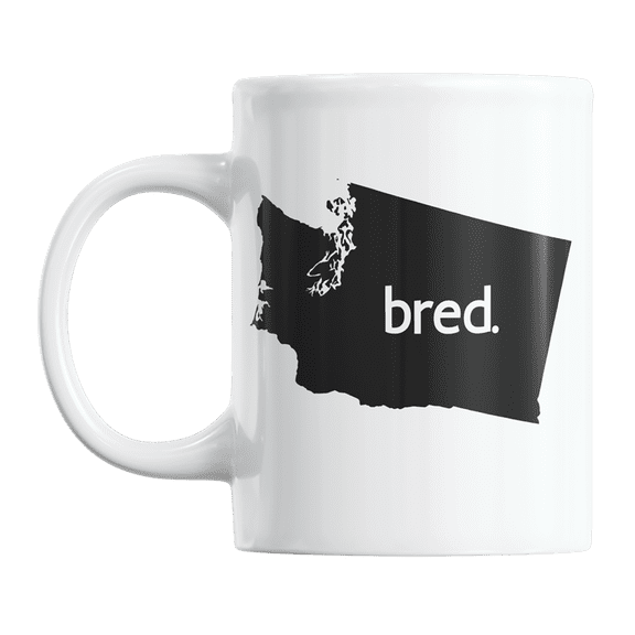Washington Bred & WA USA State Map, US Citizen Coffee & Tea Mug Cup (11oz)