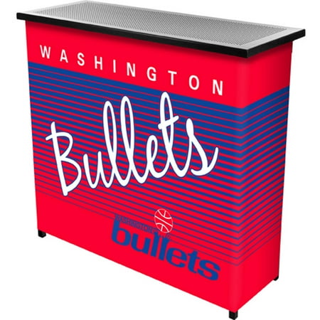 Washington Bullets NBA Hardwood Classics Portable Bar, Pop-Up Drink Station Patio, Garage or Man Cave Accessories - Royal Blue, Red, White