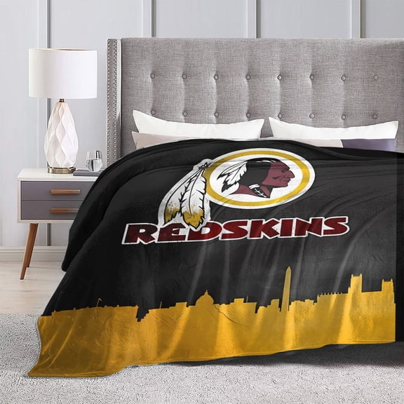 Washington C Ultra-Soft Micro Fleece Throw Blanket Anti Allergic Warm Plush Carpet For Football Team Fans Gift Home Sofa Couch Office Dormitory Bed Car Camp Living Room Decoration All Season