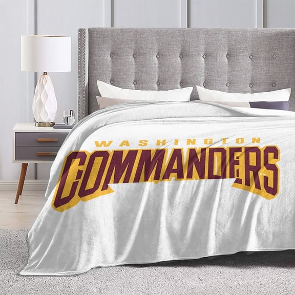 Washington C Ultra-Soft Micro Fleece Throw Blanket Anti Allergic Warm Plush Carpet For Football Team Fans Gift Home Sofa Couch Office Dormitory Bed Car Camp Living Room Decoration All Season