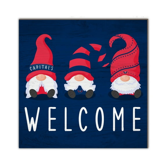 Washington Capitals 10'' x 10'' Welcome Gnomes Sign