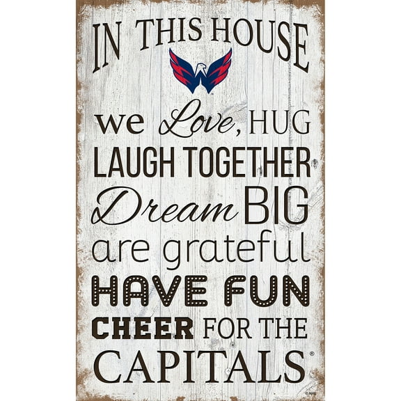 Washington Capitals 11'' x 19'' Team In This House Sign