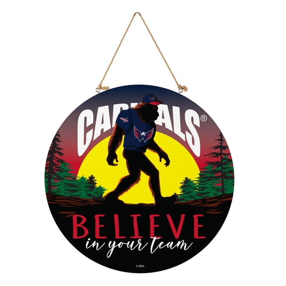 Washington Capitals 18" Bigfoot "Believe in Yourself" Team Logo Wood Round Door Sign