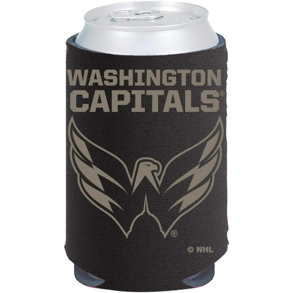 Washington Capitals 2-Pack CAN Tonal Black Logo Beverage Insulator Neoprene Holder Cooler Coolie Hockey