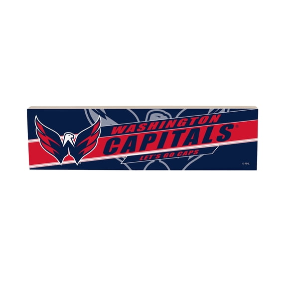 Washington Capitals 5" x 18" Shadow Logo Wood Mantle Sign