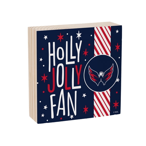 Washington Capitals 6" Holiday Wood Plock Shelf Sign