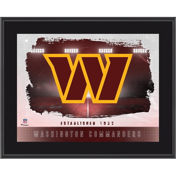 Washington Commanders 10.5" x 13" Sublimated Horizontal Team Logo Plaque
