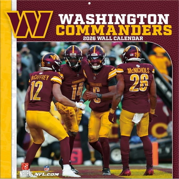 Washington Commanders 2026 12x12 Team Wall Calendar, (Paperback)