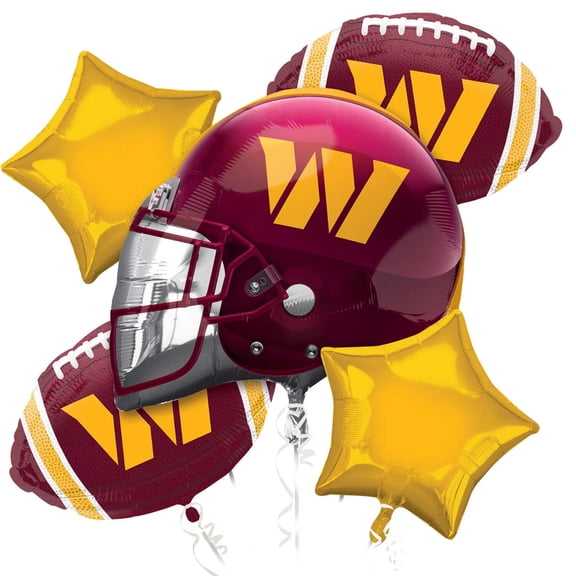 Washington Commanders Anagram Balloon Bouquet Kit (5 piece) - Party Supplies Decorations