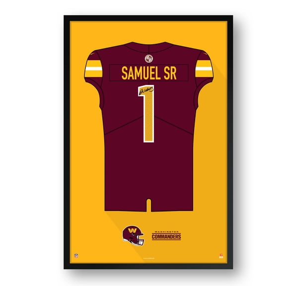 Deebo Samuel Washington Commanders Facsimile Signature Framed Jersey Art Print