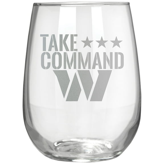 Washington Commanders Etched 17oz. Rally Cry Stemless Wine Glass