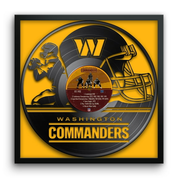 Washington Commanders Framed 13" x 13" Vinyl Record Art Print