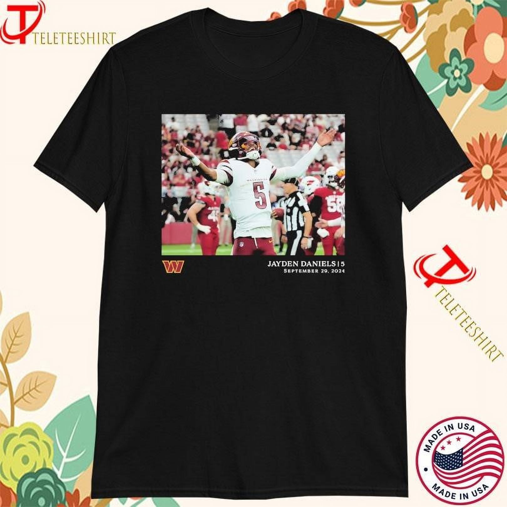 Washington Commanders Jayden Daniels Nfl Flash Features Week 4 Tshirts