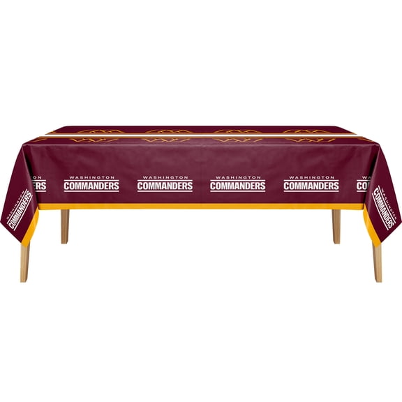 Washington Commanders Plastic Tablecloth, 3 Ct