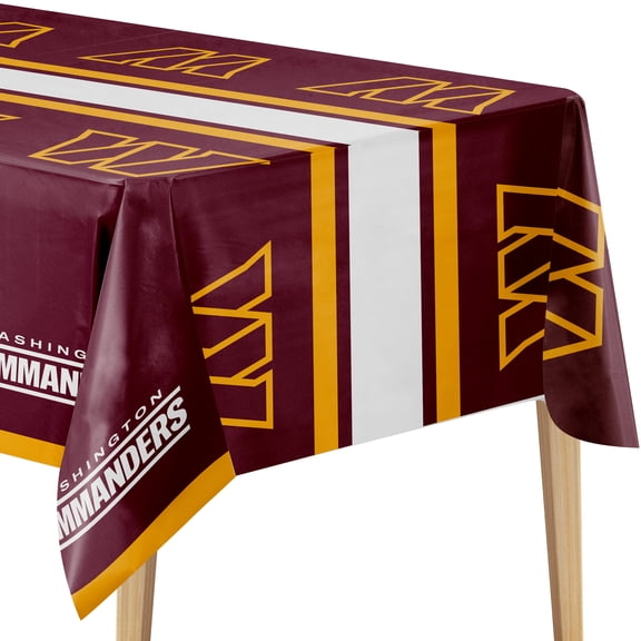 NFL Washington Commanders Plastic Tablecloth, 3 Ct
