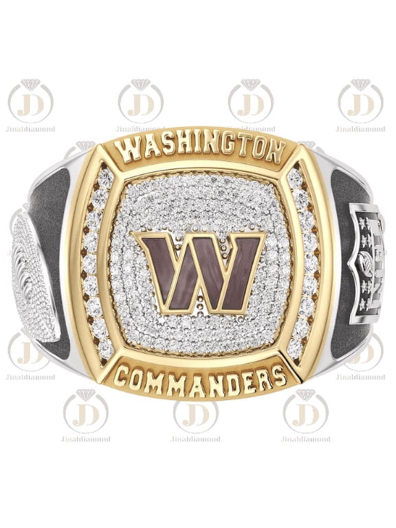 Washington Commanders True Fan 12 CTTW Diamond Two-Tone Yellow Gold and Sterling Silver Ring(Washington Commanders True Fan (13 Size)