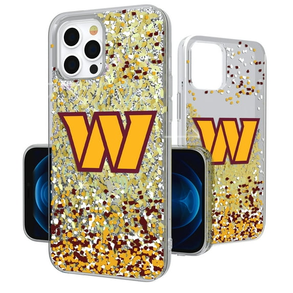 Washington Commanders iPhone Glitter Case with Confetti Design