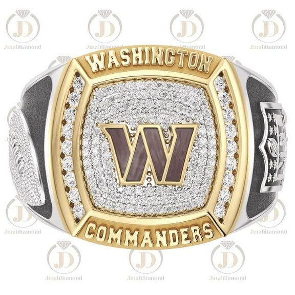 Washington Commanders jinaldaimound 12 CTTW Diamond Two-Tone Yellow Gold and Sterling Silver Ring(Washington Commanders jinaldaimound (9 Size)