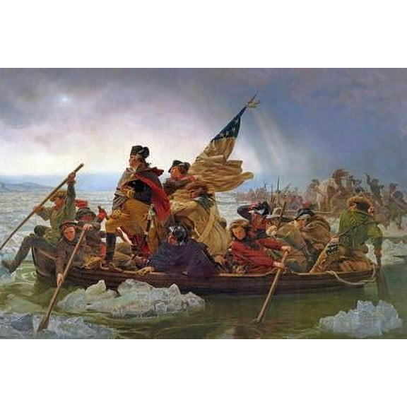 Washington Crossing the Delaware River, 25th December 1776, 1851 (Copy of an Original Painted in…, Figurative Seasons World Culture Unframed Premium Giclee Print Wall Art by Emanuel Leutze