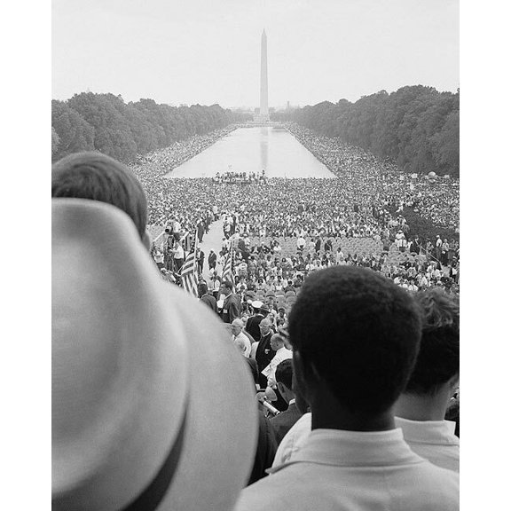 Washington D.C. Civil Rights March Leffler 1963 - 24x36 Inch Laminated Aviation Poster - Stunning Detail and Bold Colors