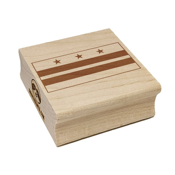 Washington D.C. District of Columbia Flag Square Rubber Stamp Stamping Scrapbooking Crafting - Large 2.75in