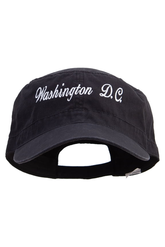 Washington D.C Embroidered Big Size Adjustable Ripstop Army Cap - Black XL-3XL