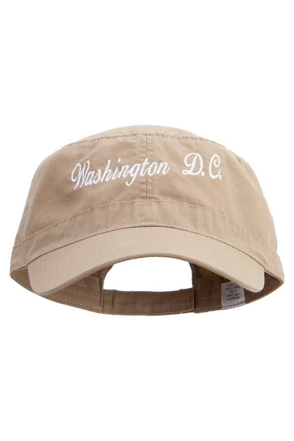 Washington D.C Embroidered Big Size Adjustable Ripstop Army Cap - Khaki XL-3XL