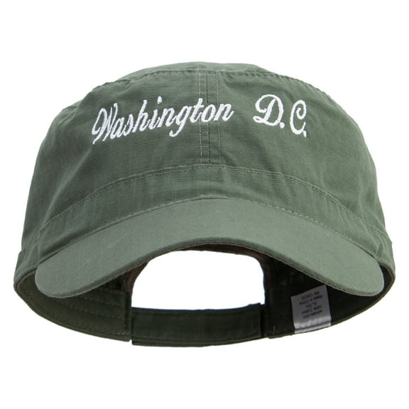 Washington D.C Embroidered Big Size Adjustable Ripstop Army Cap - Olive XL-3XL