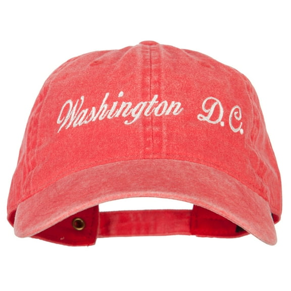 Washington D.C. Embroidered Washed Cotton Twill Cap - Red OSFM