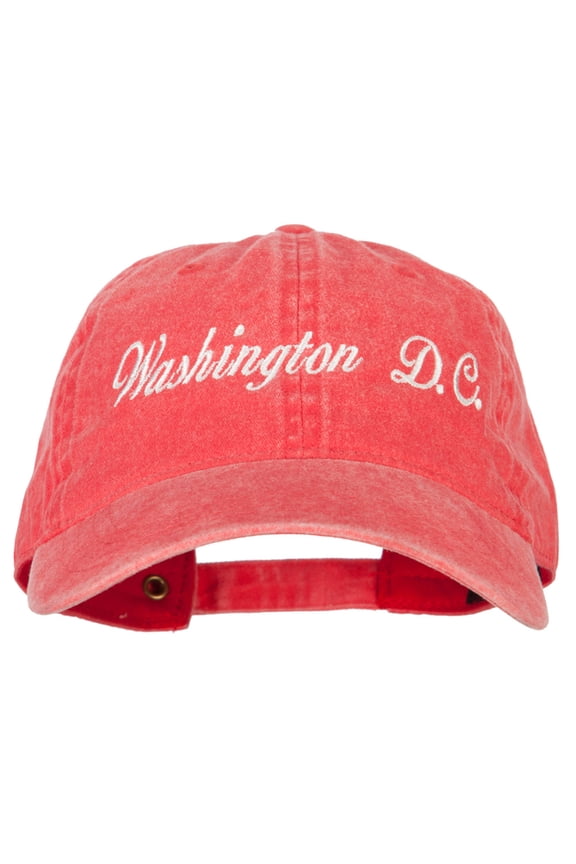 Washington D.C. Embroidered Washed Cotton Twill Cap - Red OSFM