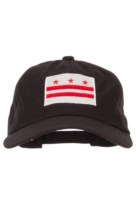 Washington D.C. Flag Embroidered Unstructured Washed Cap - Black OSFM