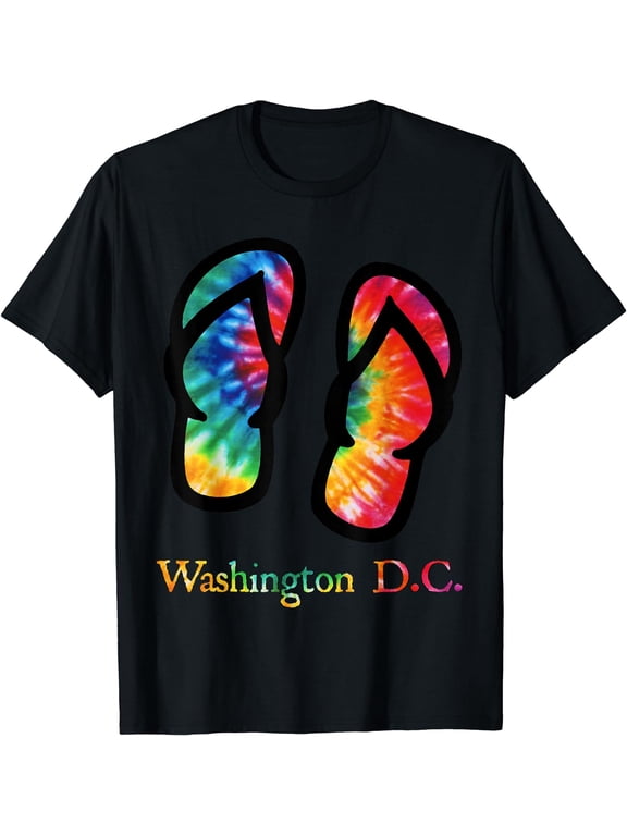 Washington D.C. Flip Flops Tie Dye T-Shirt