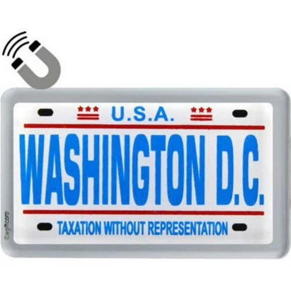 Washington D.C. License Plate Acrylic Small Fridge Collector's Souvenir Magnet 2" X 1.25"