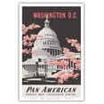 thumbnail image 1 of Washington D.C. - Pan American World Airways - United States Capitol Building - Vintage Airline Travel Poster by Aaron Amspoker c.1955 - Master Art Print (Unframed) 12in x 18in, 1 of 4