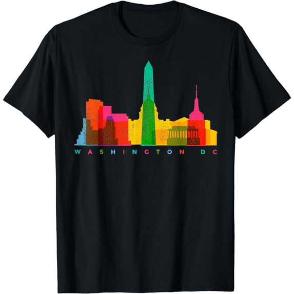 Washington D.C. Skyline Colorful Vintage Washington D.C. T-Shirt