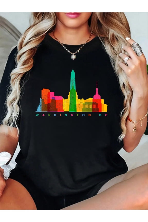 Washington D.C. Skyline Colourful Vintage Washington D.C. T-Shirt