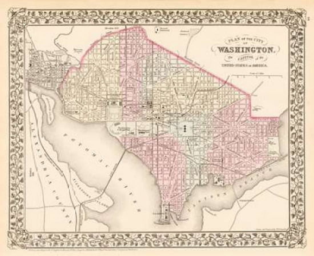 Washington DC 1880 Canvas Art - Samuel Augustus Mitchell (20 x 24)