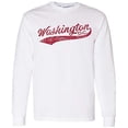 thumbnail image 1 of Washington DC Baseball Script - Hometown Pride, Pitcher Long Sleeve T Shirt - Medium - White, 1 of 6