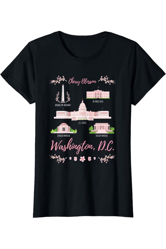 Washington DC Cherry Blossom Monument T-Shirt