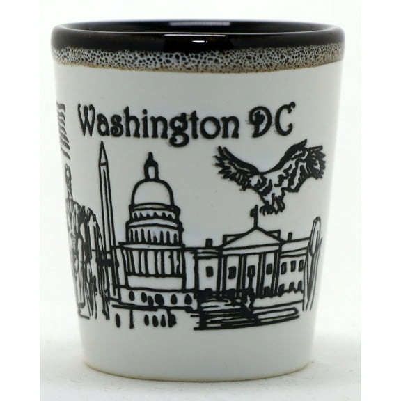 Washington DC Drip Line Ceramic Shot Glass