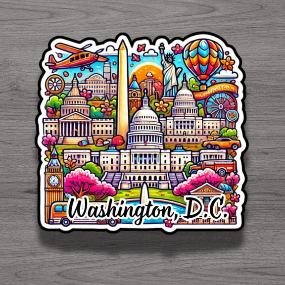 Washington DC Fridge Magnet Travel Souvenir Laptop Sticker City Decor Gift
