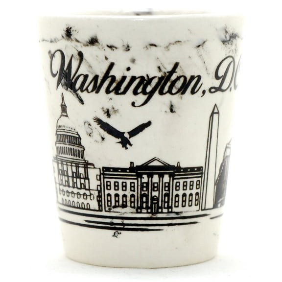 Washington DC Marble Line Ceramic Shot Glass