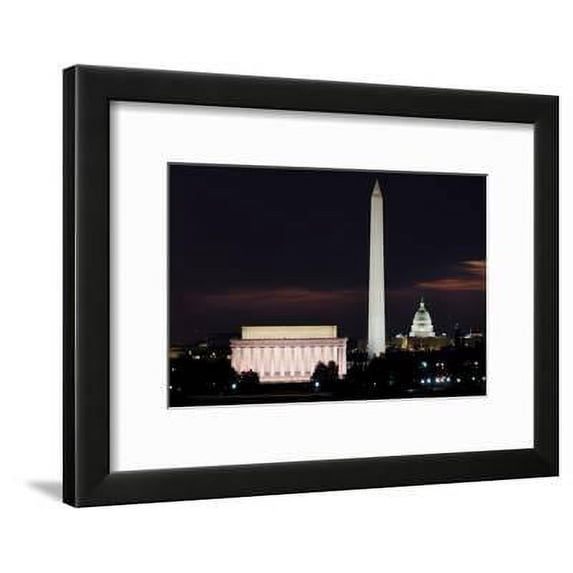 Washington DC National Mall at Sunrise, including Lincoln Memorial, Monument and United States Capi, Framed Art Print Wall Art by Orhan Sold by Art.Com