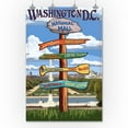 thumbnail image 1 of Washington DC - Signpost - Lantern Press Artwork (36x54 Giclee Gallery Print, Wall Decor Travel Poster), 1 of 1