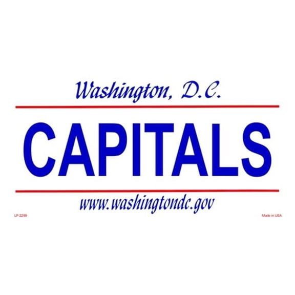 Washington DC State Background License Plates- Capitals