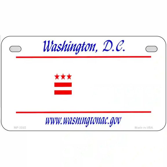 Washington DC State Novelty Blank Metal License Plate 7" x 4" Motorcycle (MP)