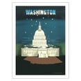 thumbnail image 1 of Washington DC - The US Capitol Building - Vintage Airline Travel Poster by Edward McKnight Kauffer c.1948 - Fine Art Matte Paper Print (Unframed) 24x32in, 1 of 4