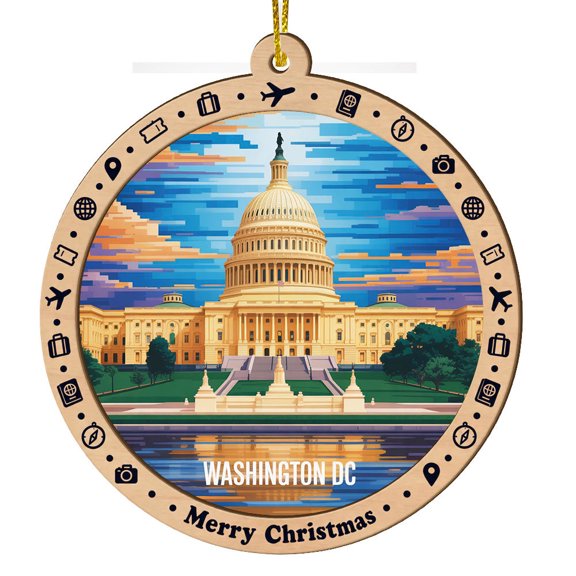 Washington DC Travel Sun Catchers, Travel Souvenir Window Decor