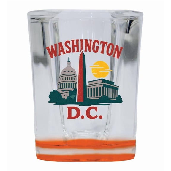 Washington DC Vintage Design Souvenir 2 oz Square Shot Glass – Orange